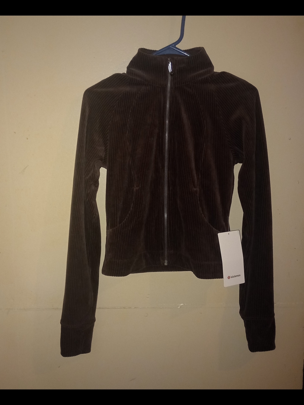 NWT Lululemon Scuba Track Jacket Velvet Cord in Expresso